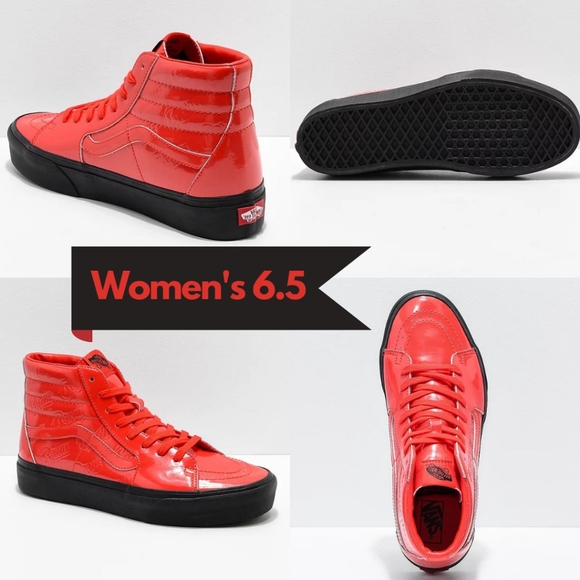 💋Vans SK8-HI David Bowie Ziggy Stardust Collection Women's Size 6.5 Red Black - Picture 3 of 3